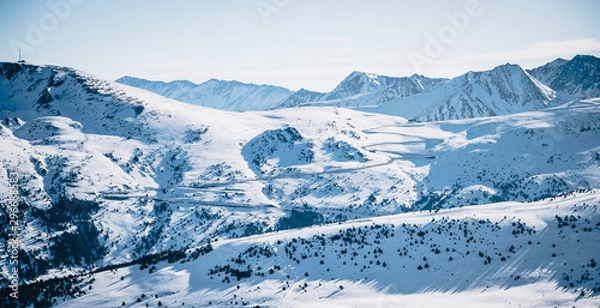 Fototapeta Andorra GrandValira Ski. Pyrenees Mountains