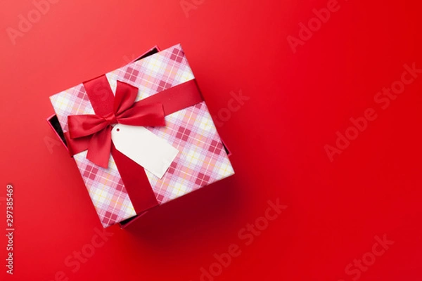 Fototapeta Christmas or Valentine's day gift box