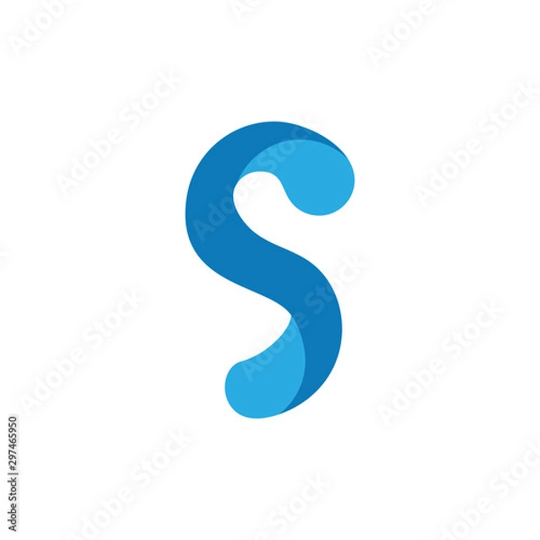 Obraz letter s curves 3d ribbon logo vector