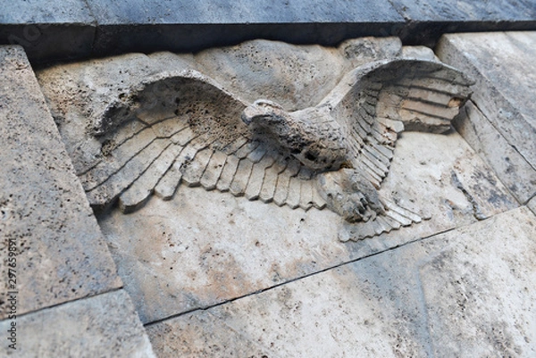 Fototapeta Stone eagle bas-relief