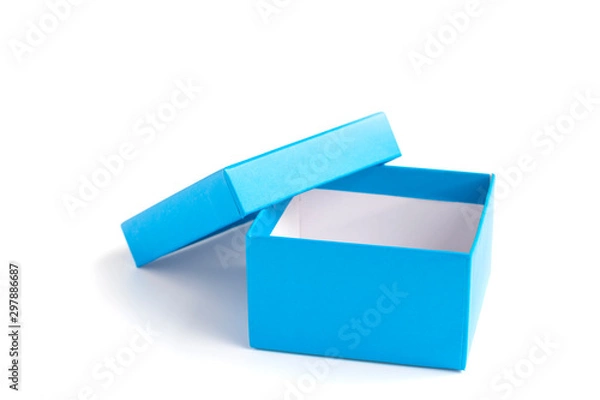 Fototapeta blue box on white background