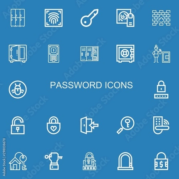 Fototapeta Editable 22 password icons for web and mobile