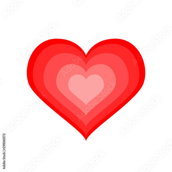 Fototapeta red heart  vector illustration isolated