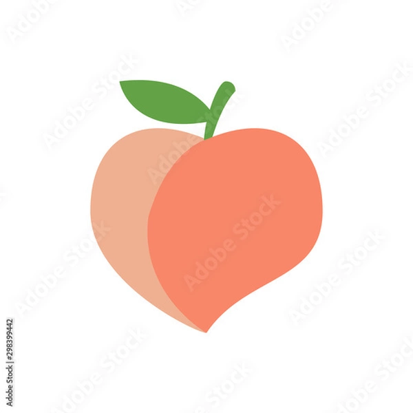 Fototapeta Peach icon,vector illustration. Flat design style. vector peach icon illustration isolated on White background, peach icon Eps10. peach icons graphic design vector symbols