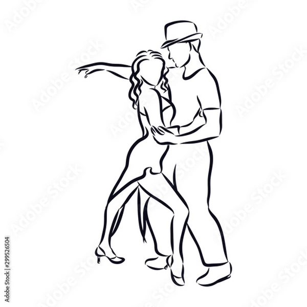 Obraz illustration of dancers , sketch 