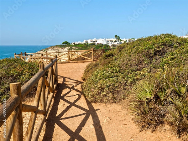 Fototapeta Aerial view of Benagil beach in Portugal