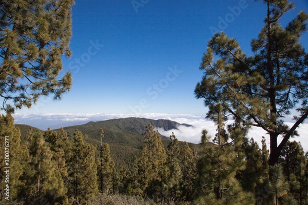 Obraz mar de nubes entre montañas. Teide. Tenerife