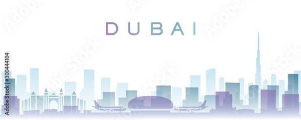 Fototapeta Dubai Transparent Layers Gradient Landmarks Skyline