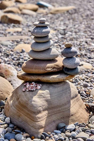 Obraz stack of stones on the beach