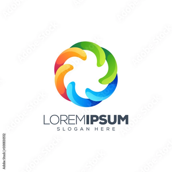 Fototapeta colorful circle logo design