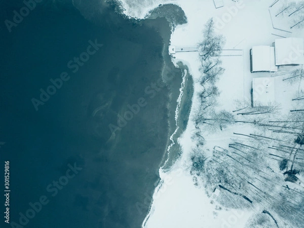 Fototapeta Frozen lake in Finland near Helsinki