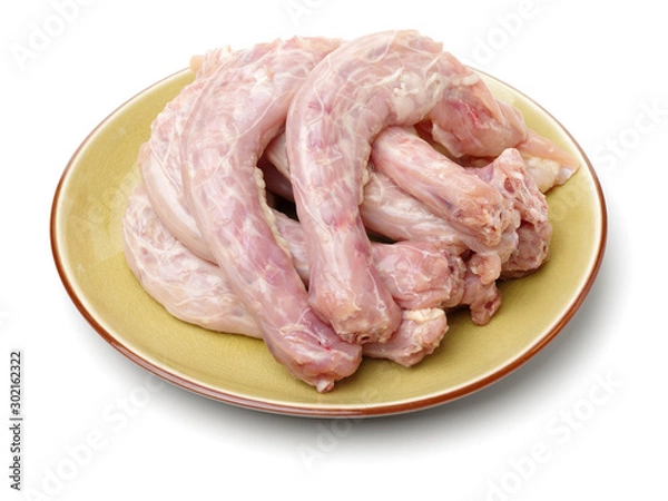 Fototapeta chicken neck on white background 