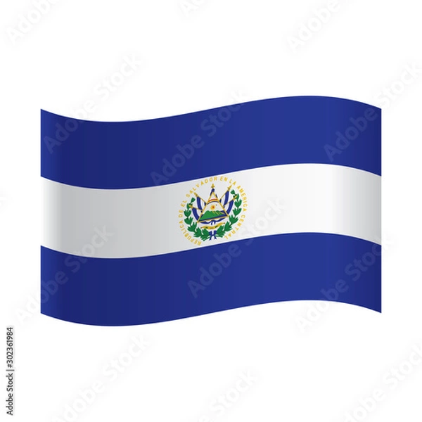 Fototapeta El Salvador flag on a gray background. Vector illustration, Flag Republic of El Salvador.