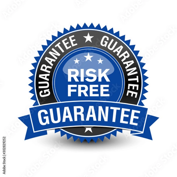 Fototapeta Risk free guarantee badge isolated on white background