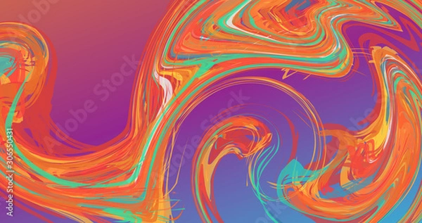 Obraz Abstract painting, stream flow, new born, vector watercolor banner