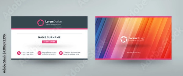 Obraz Creative and clean corporate business card template. Vector illustration. Stationery design