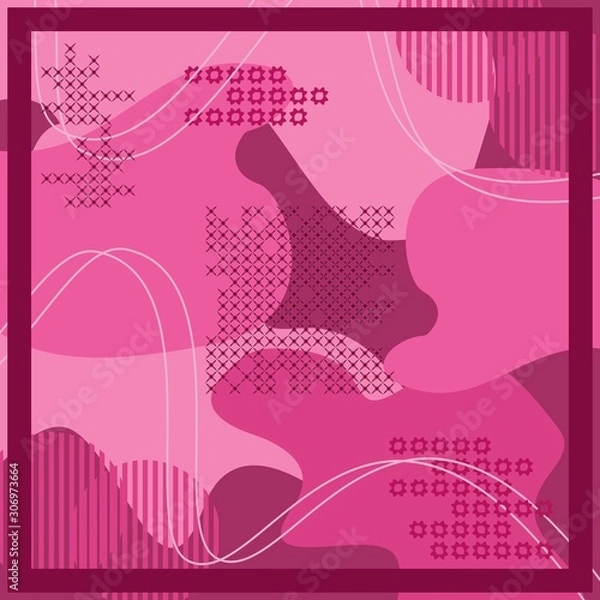 Fototapeta Design of hijab or scarf motifs with abstract patterns