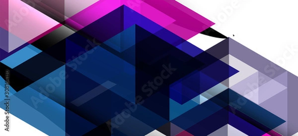 Fototapeta Abstract concept triangle graphic element. Technology background. Banner, poster template