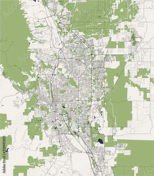 Fototapeta map of the city of Colorado Springs, USA