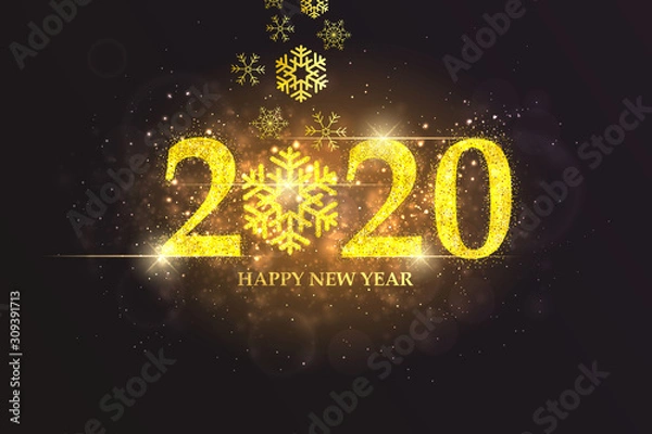 Fototapeta Holiday New year 2020 card