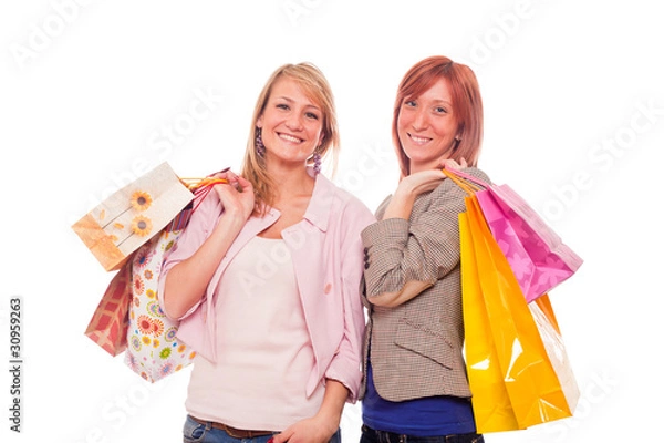 Fototapeta Two Girls With Shopping Bags