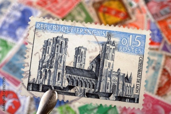 Fototapeta timbres - Cathédrale de Laon - philatélie France