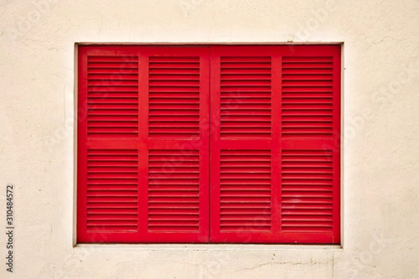 Fototapeta Red window blinds centered