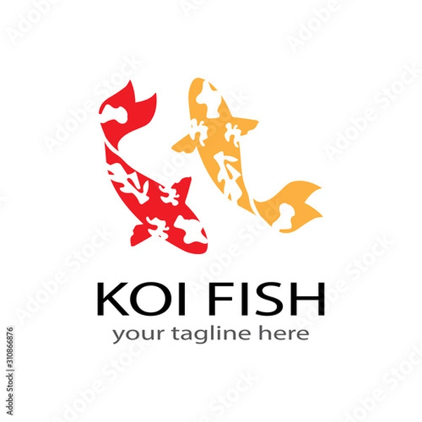 Fototapeta Koi fish animal  logo and symbols vector template