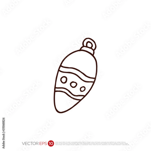 Obraz Pictograph of christmas ornament for template logo, icon, and identity vector designs.