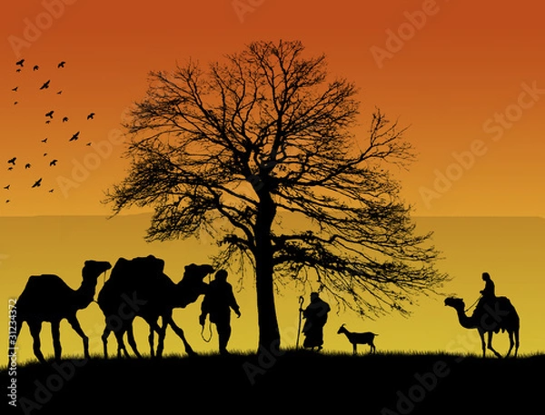 Fototapeta An Islamic sunset background