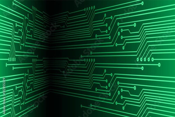 Fototapeta green cyber circuit future technology concept background