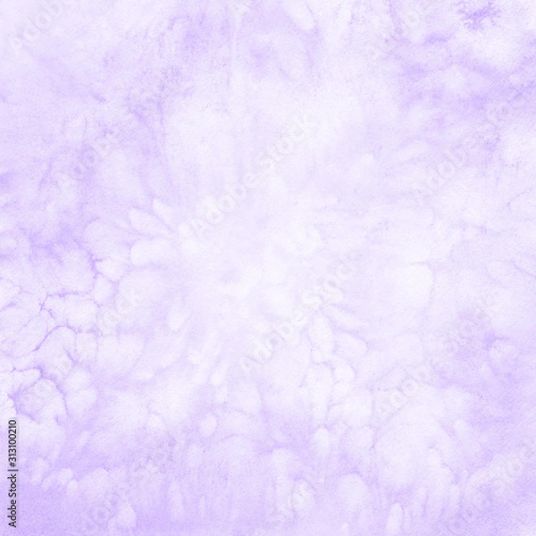 Fototapeta Violet watercolor background. Soft square texture. Abstract art.