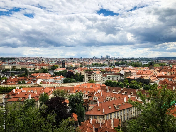 Fototapeta panoramic view of Prague city 