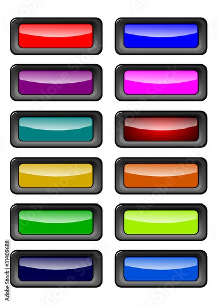 Fototapeta Vector set colored buttons