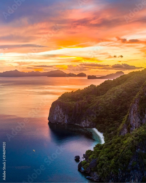 Fototapeta sunset in Palawan Philippines