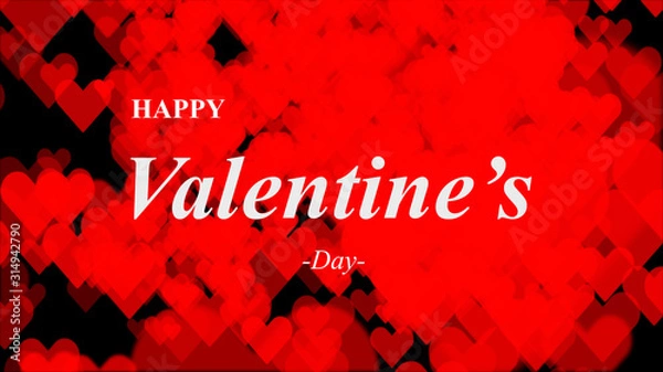 Fototapeta The image of Valentine Day message on a background with many hearts.