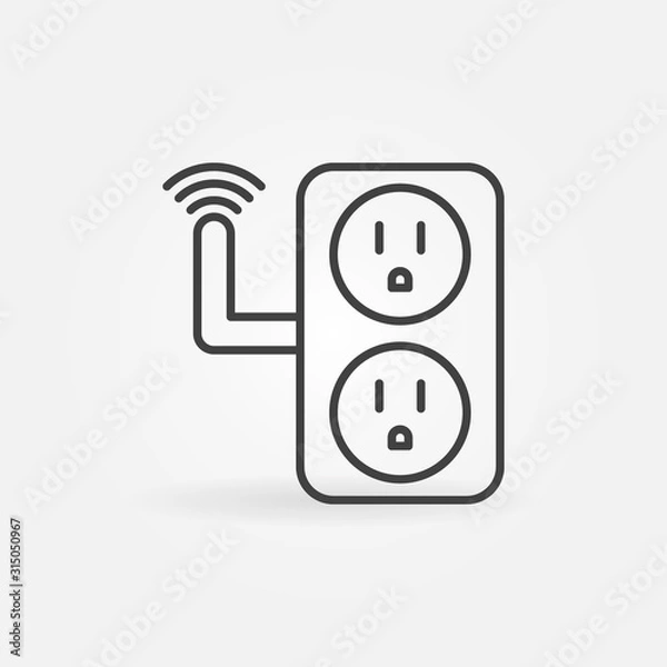 Fototapeta Vector USA smart socket concept outline simple icon or symbol