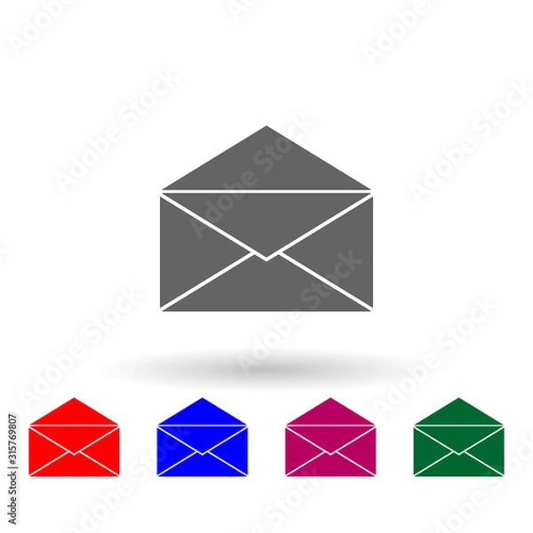 Fototapeta Open envelope multi color icon. Simple glyph, flat vector of web icons for ui and ux, website or mobile application