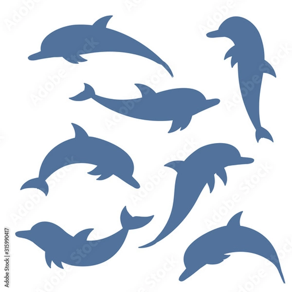 Fototapeta dolphin. collection of flat icons. vector illustration.