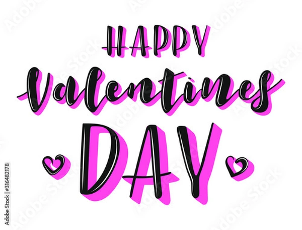 Fototapeta Happy Valentines Day typography poster with handwritten calligraphy text isolated on white background. Vector stock Illustration