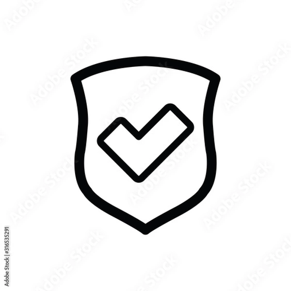 Fototapeta protect icon. secure  line style. Shield  icon