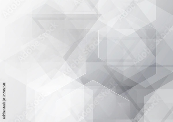 Fototapeta Grey wheel geometric technology background with gear shape. Vector abstract graphic design.