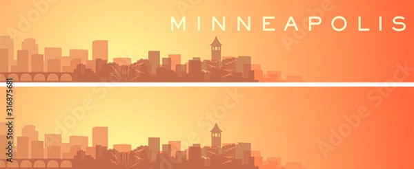 Fototapeta Minneapolis Beautiful Skyline Scenery Banner