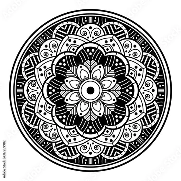 Fototapeta Abstract Mandala for coloring page