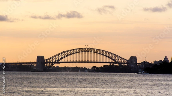 Fototapeta Sydney Harbour Bridge at sunset, Australia