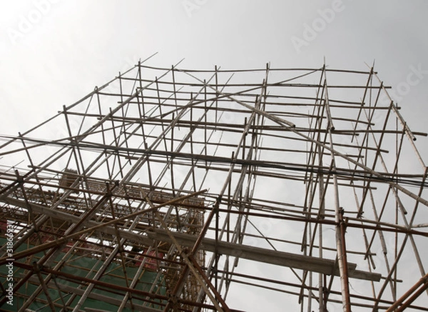 Fototapeta Bamboo scaffolding