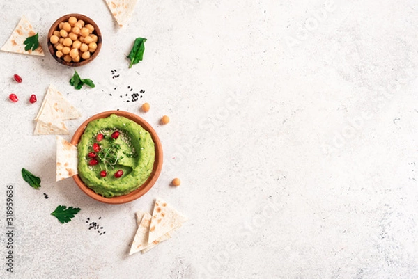 Fototapeta Green Avocado Hummus