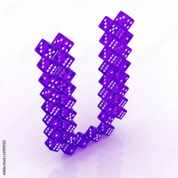 Fototapeta Dice Font. Letter U