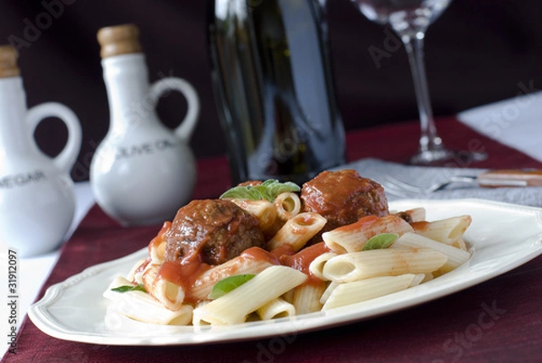 Fototapeta Pasta Meatballs