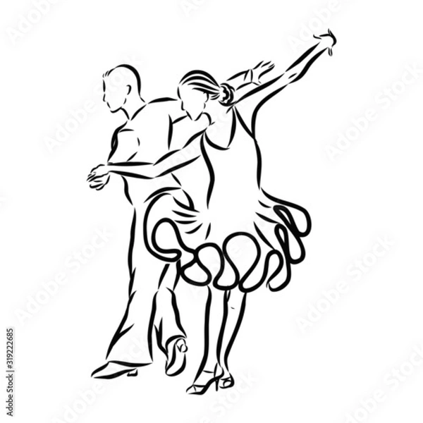 Fototapeta couple of latin dancers